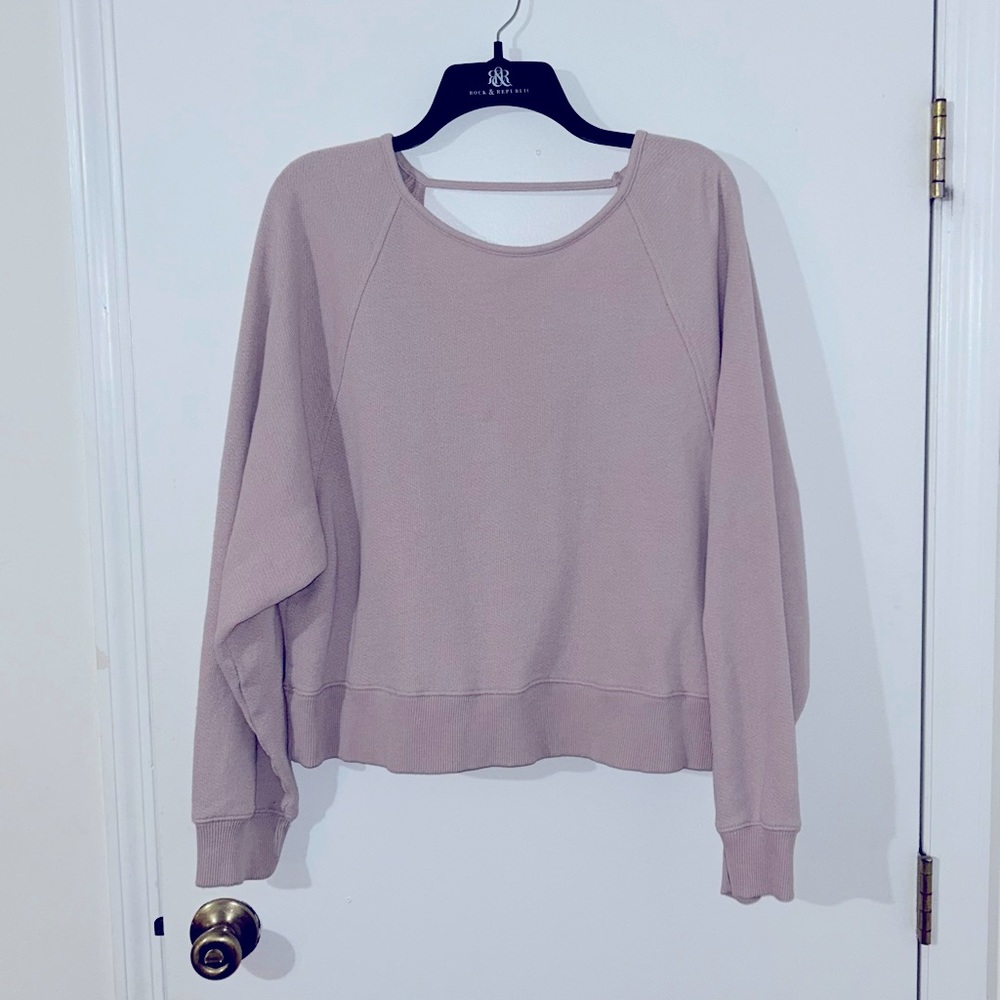 American Eagle Jegging Fit Crew Neck Twist Back Sweatshirt